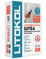 Фасадная штукатурка «Шуба» LITOTHERM FACTURA, фракция 2,5 мм, мешок, 25 кг, LITOKOL